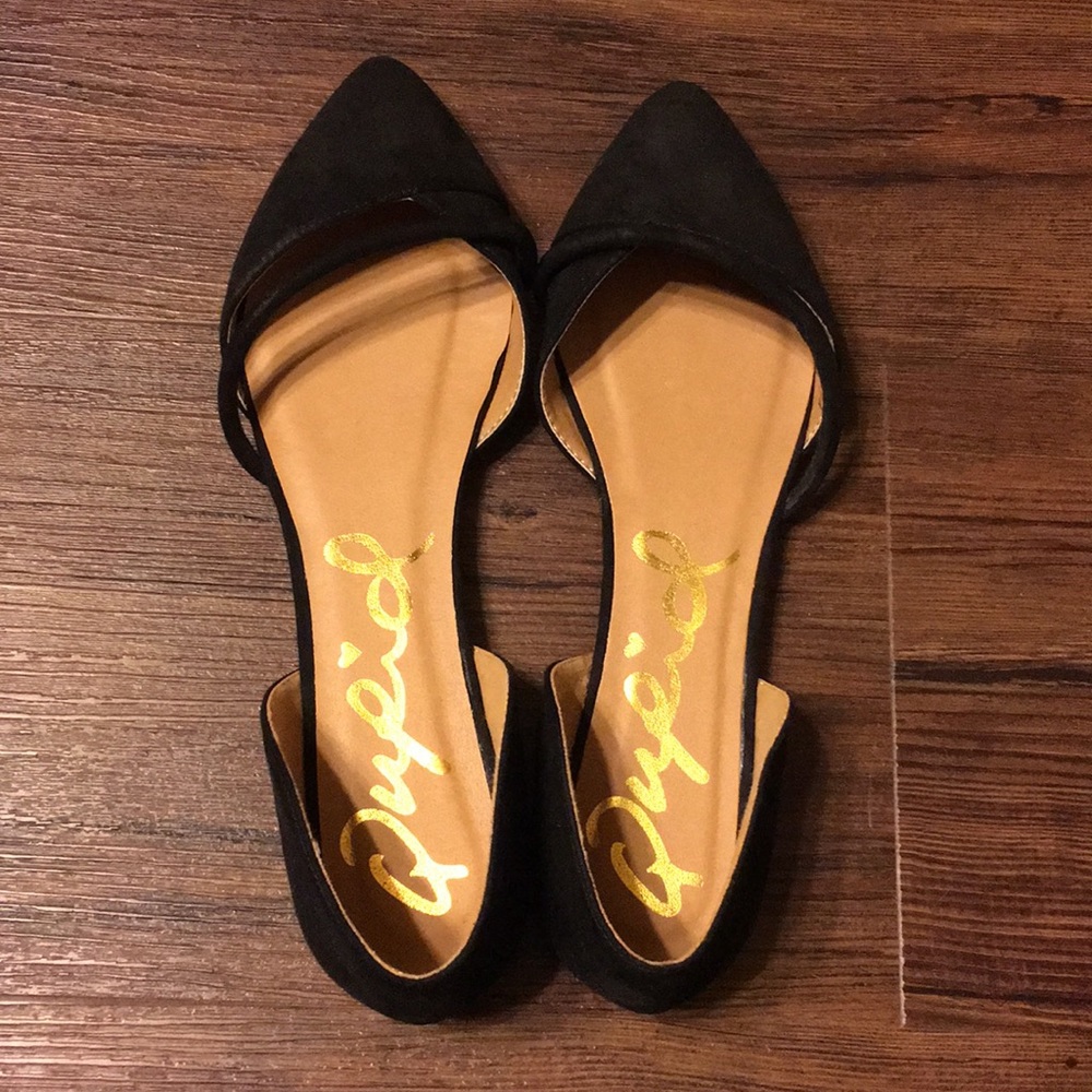 NWOT Black Suede Flats size 7 1/2